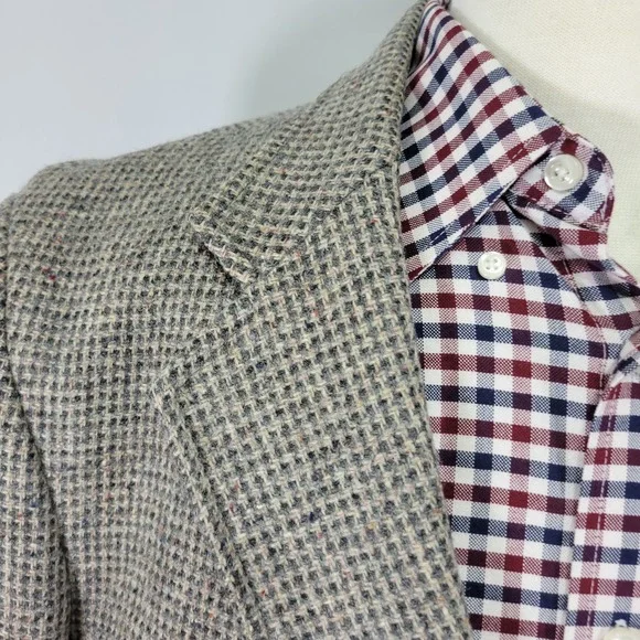 VTG Levi's Stratus Men's Tweed Sport Coat Blazer‎ Two Button Brown Wool Size 44L